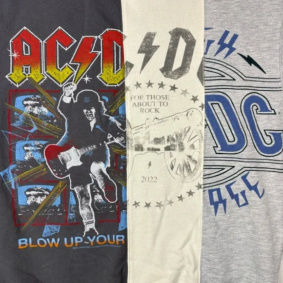 AC/DC Heavy Metal Rock Band Split Graphic Crewneck Sweatshirt Size X-Large - Picture 2 of 5